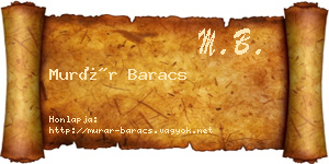 Murár Baracs névjegykártya